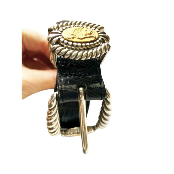 Brighton Museum Collection Greco-Roman Dark Brown Leather Belt Size M Z38 - Picture 2 of 9